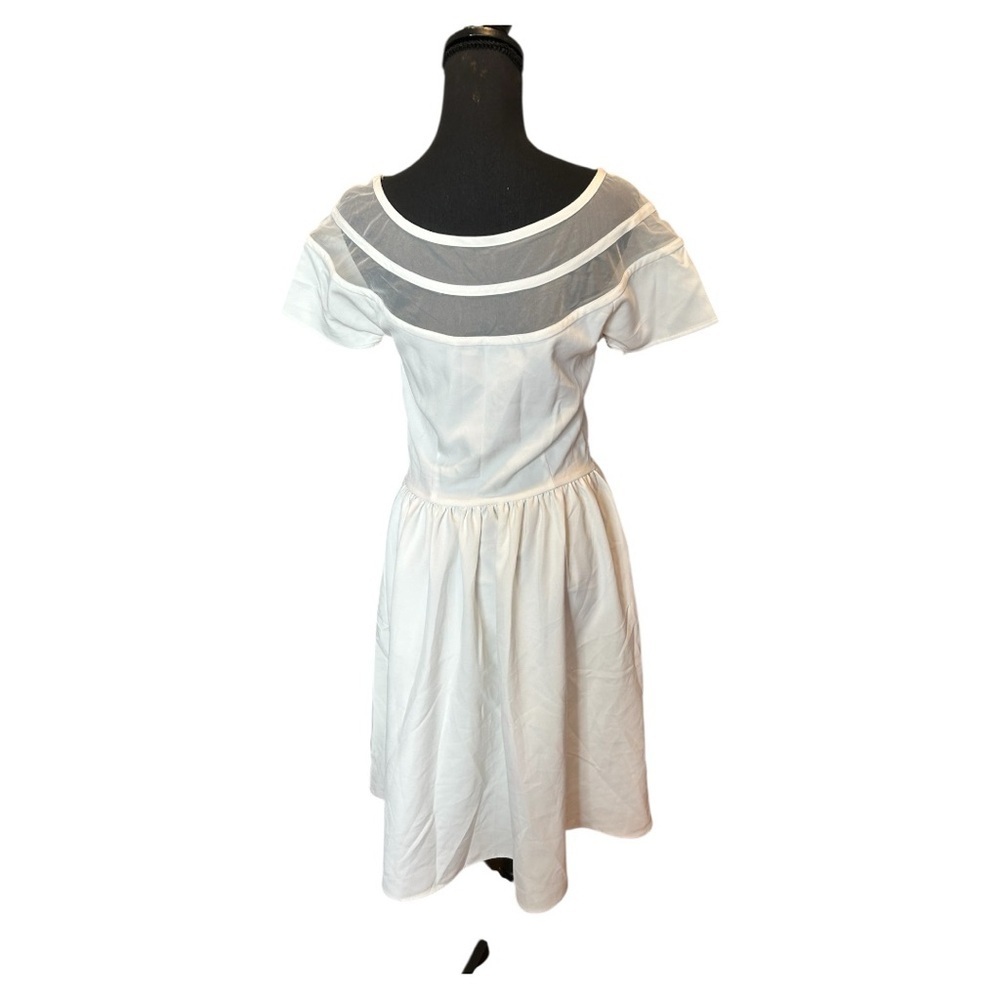 NEW Unique Vintage white Pleated Midi Sundress - Picture 2 of 4